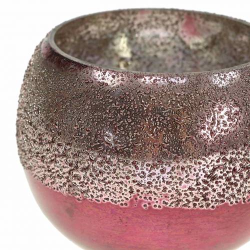 Floristik24 Lantaarn glas roze Ø8,5cm H6,5cm 4 st