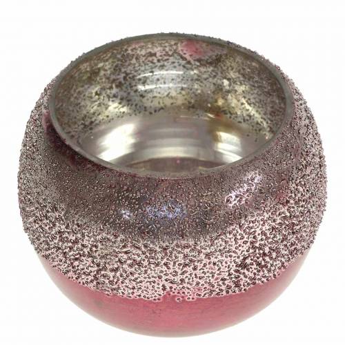 Artikel Lantaarn glas roze Ø8,5cm H6,5cm 4 st