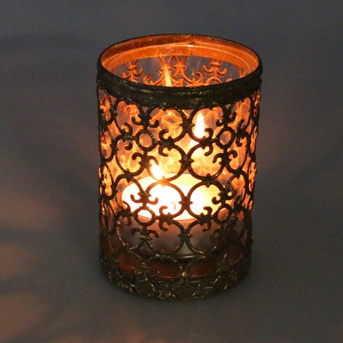 Floristik24 Lantaarn goud antiek Ø8cm H11,5cm 1 st