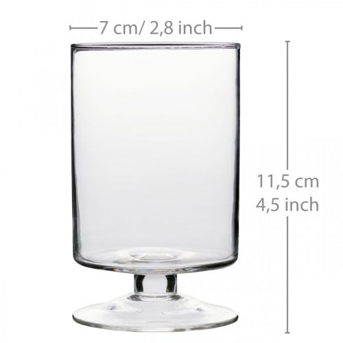 Floristik24 Lantaarn Hurricane glas Ø7cm H11.5cm 6st