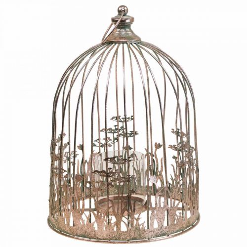 Floristik24 Lantaarn metaal hangdecoratie Ø29/23,5cm vogelkooi decoratie set van 2