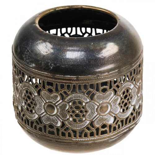 Floristik24 Lantaarn metalen theelichthouder vintage bloemen Ø12,5cm