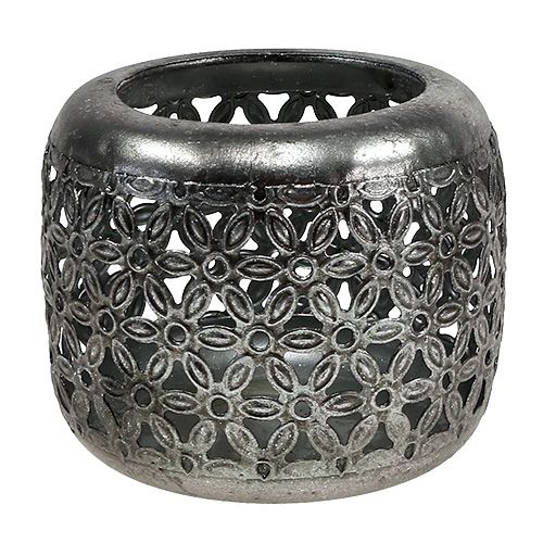 Floristik24 Lantaarn zilver Ø11,5cm H9,5cm 1st