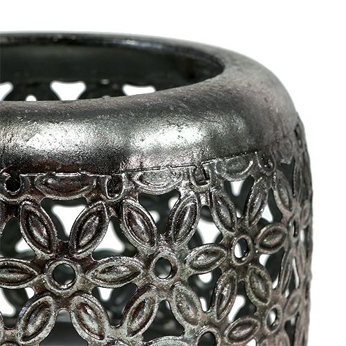 Floristik24 Lantaarn zilver Ø11,5cm H9,5cm 1st