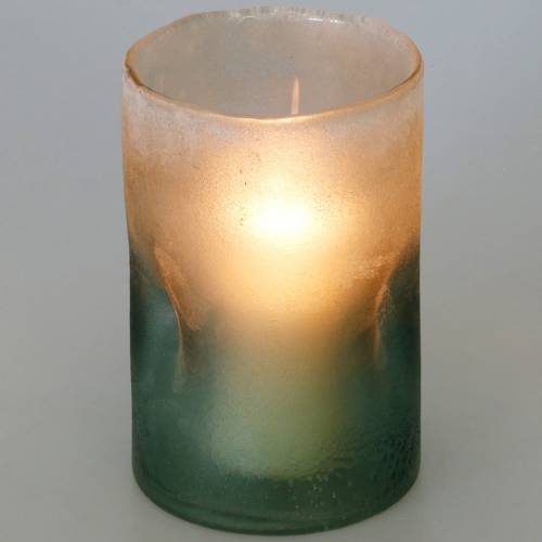 Floristik24 Glazen lantaarn groen mat Ø10cm H15cm