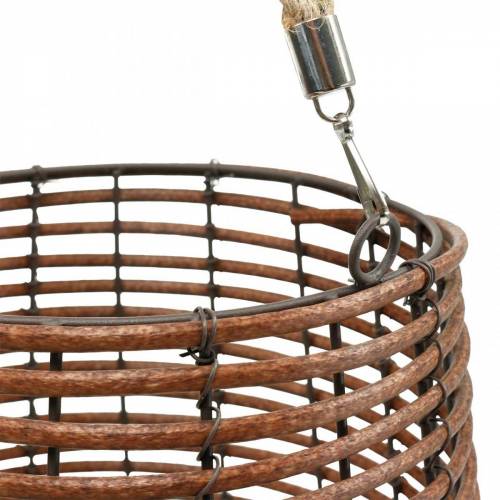 Artikel Kaars in een mand, lantaarn met handvat, kaarsdecoratie, mandlantaarn Ø24cm H34cm