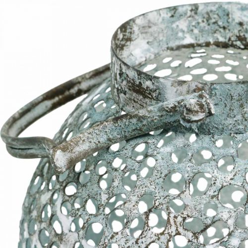 Floristik24 Metalen lantaarn, lantaarn, kandelaar antieke look Ø15cm H22cm