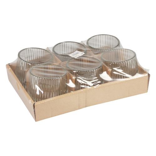 Artikel Theelichthouder glazen lantaarns helder H7,5cm Ø8cm 6 st