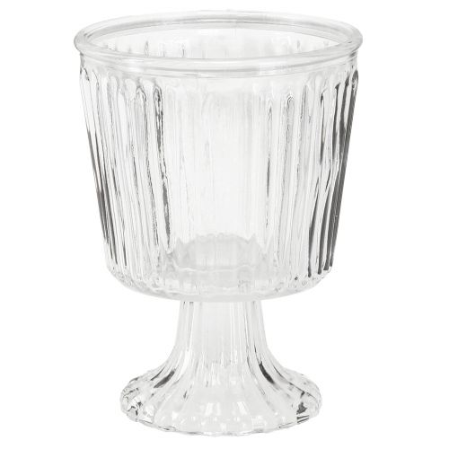 Artikel Lantaarn glazen beker gecanneleerde glasdecoratie Ø11,5cm H15cm