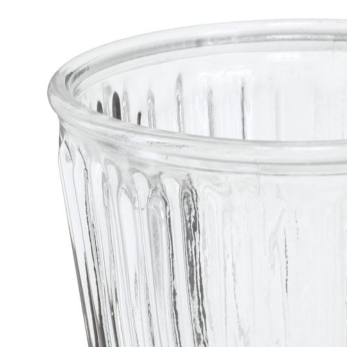 Artikel Lantaarn glazen beker gecanneleerde glasdecoratie Ø11,5cm H15cm