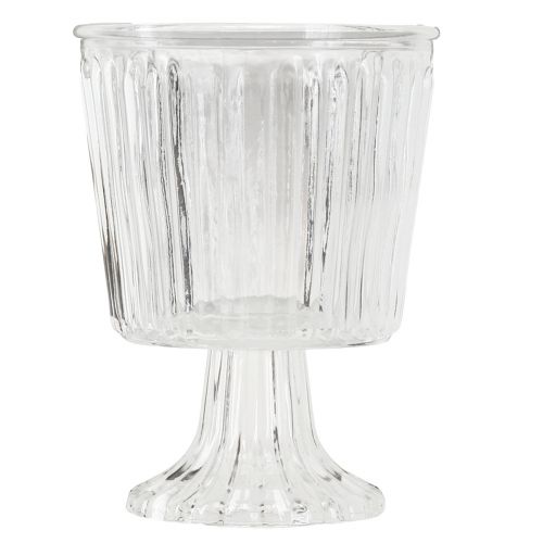Artikel Lantaarn glazen beker gecanneleerde glasdecoratie Ø11,5cm H15cm
