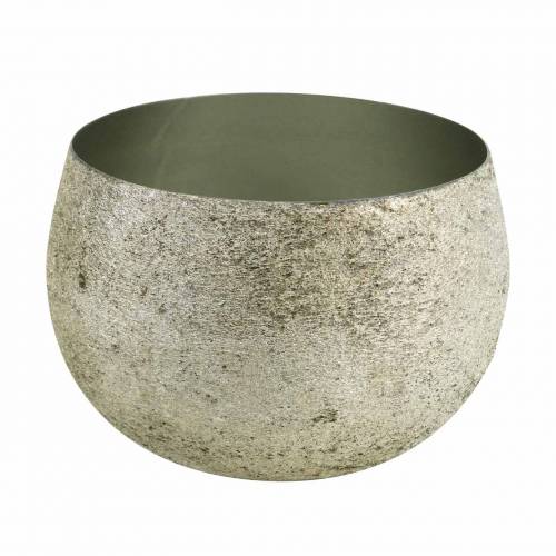 Floristik24 Decoratieve schaal champagne metaal Ø17cm H11,5cm