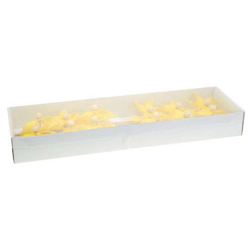 Floristik24 Mini molen met stippen geel Ø8cm 12st