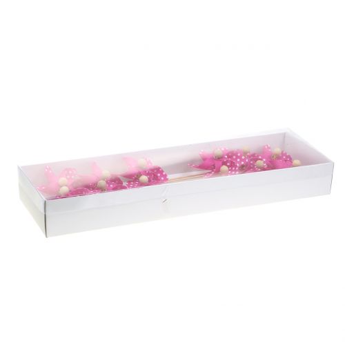 Floristik24 Decoratieve molen met stippen roze Ø8cm 12st