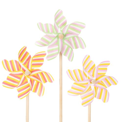 Tuinpaal in de vorm van een windmolen, aantrekkelijke decoratie voor terras, tuin en balkon, 47 cm, 3 stuks