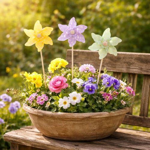 Artikel Bloemstokken, tuinstokken voor voorjaarsdecoratie, voor buitengebruik, 28 cm, 12 stuks