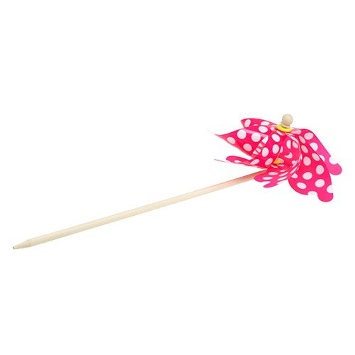 Floristik24 Windmolen op paal met stippen fuchsia Ø30cm