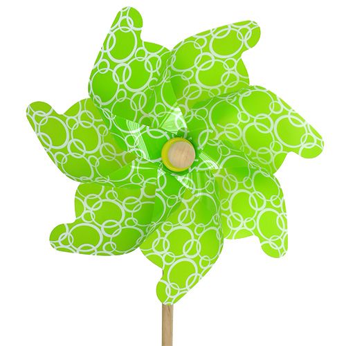 Floristik24 Molen groen met patroon Ø42cm L110cm
