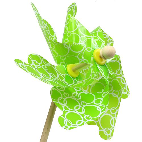 Floristik24 Molen groen met patroon Ø42cm L110cm