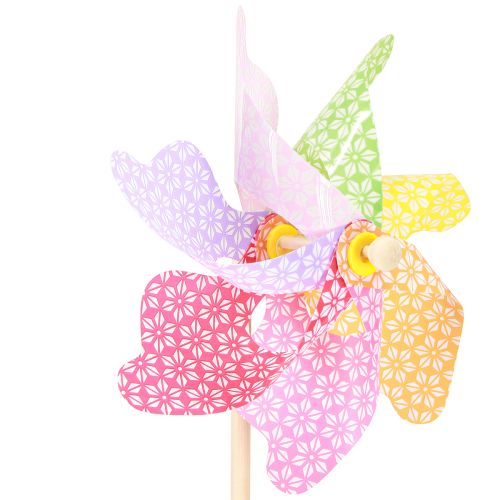 Artikel Windmolen Decoratie Windmolen Natuurlijk Kleurrijk Ø21.5cm H55cm 3st