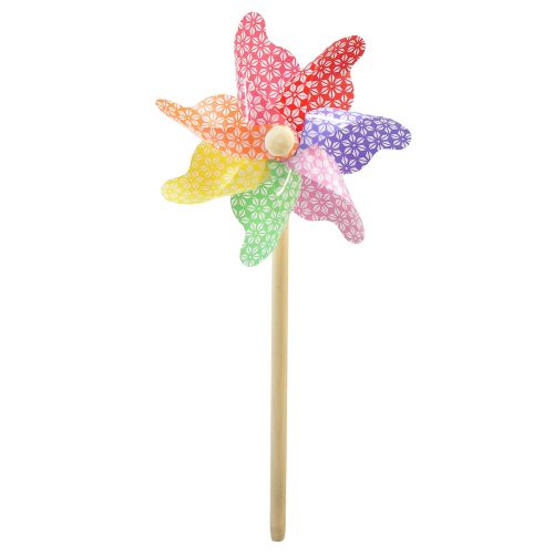 Artikel Vuurrad decoratie windmolen klein op de stok gekleurd Ø14cm 30cm