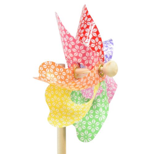 Artikel Vuurrad decoratie windmolen klein op de stok gekleurd Ø14cm 30cm