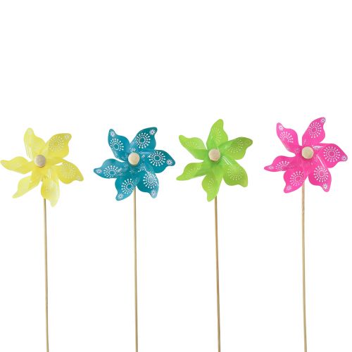 Artikel Pinwheel Roze Geel Turquoise Groen Balkondecoratie Ø8,5cm 4st