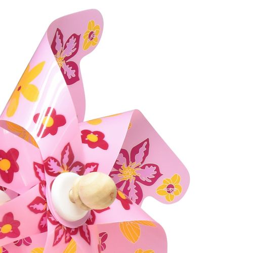 Floristik24 Molenrad op stokje windmolen decoratie roze geel Ø30,5cm 74cm