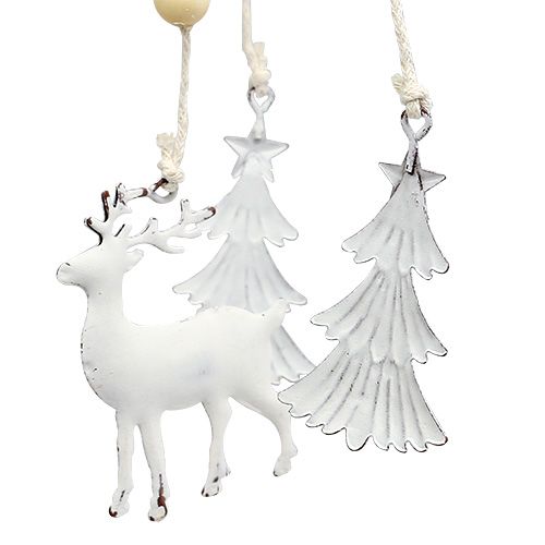 Floristik24 Kerst windgong van metaal wit Ø17cm