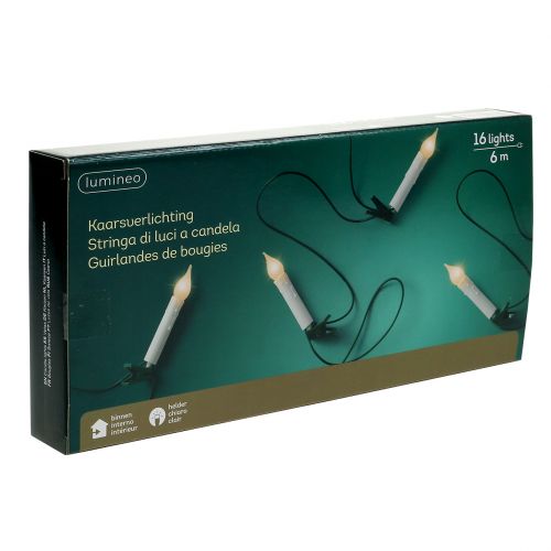 Floristik24 Windvlaag lichtketting voor binnen 16er 6m warm wit