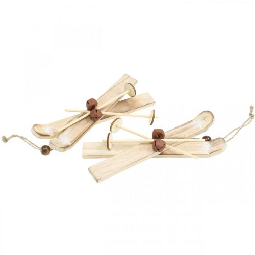 Floristik24 Winter deco ski kerstboom decoratie ski paar hout H17cm 4st