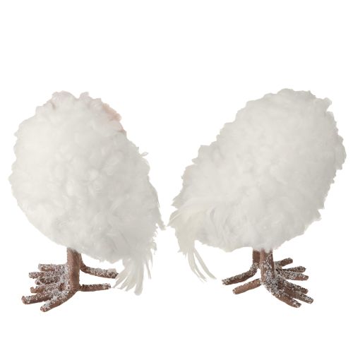 Artikel Winterdecoratie decoratieve uilenfiguren om staand wit 15cm 2 stuks