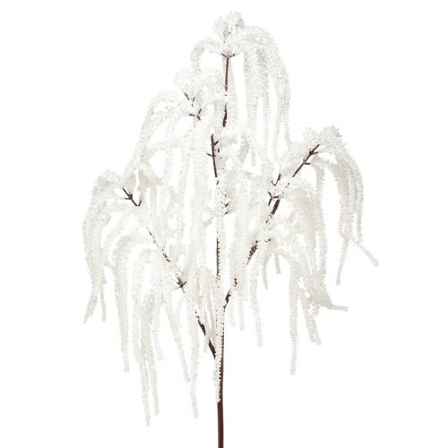 Floristik24 Decoratieve tak treurwilg winterdecoratie wit glitter 82cm 2st