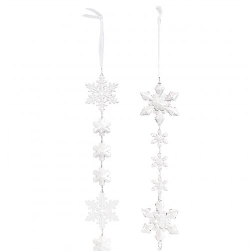 Floristik24 Winterslinger ijskristallen helder zilver wit L150cm 2 stuks