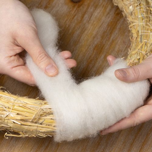 Artikel Wollen koord, wit wollen lint, 2 meter, decoratieve wol voor knutselen en inpakken.