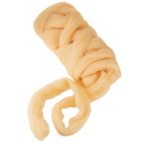 Artikel Wollen lint, crème oranje, 10m wol voor kransen en arrangementen