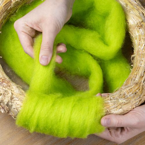 Groene zachte viltwol voor decoratie en creatieve projecten 200 cm | Floristik24.nl