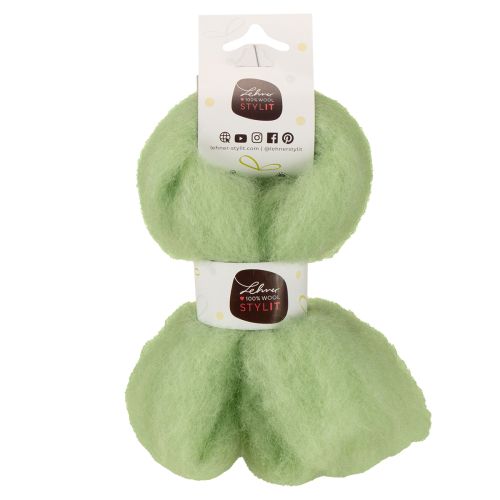 Artikel Knutselwol, decoratieve wol, wollen koord voor diverse creatieve ideeën en handwerkprojecten, 2 meter lichtgroen