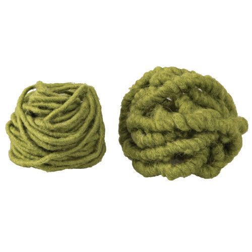 Artikel Wollen koord groen fleece lontdraad mosgroen L7m set van 2