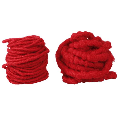 Artikel Wolkoord Rood Viltkoord Wick Draad Fleece L7m Set 2Pcs