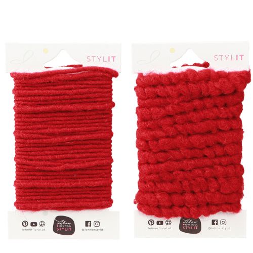 Artikel Wolkoord Rood Viltkoord Wick Draad Fleece L7m Set 2Pcs