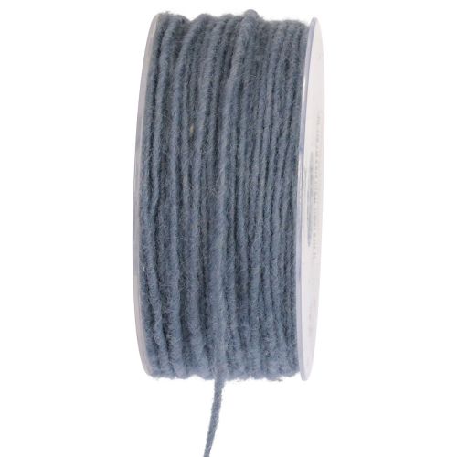 Lontdraad wollen koord viltkoord blauw grijs Ø3mm 100m