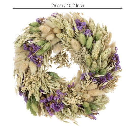 Artikel Krans van gedroogde bloemen voor de lente en zomer, voor op tafel en bij de voordeur, voor speciale gelegenheden met kleurrijke accenten, 26 cm