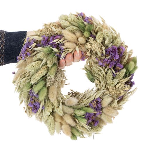 Artikel Krans van gedroogde bloemen voor de lente en zomer, voor op tafel en bij de voordeur, voor speciale gelegenheden met kleurrijke accenten, 26 cm