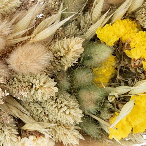 Artikel Krans van gedroogde bloemen, natuurlijke decoratie voor tafel, woonkamer en hal, 25 cm