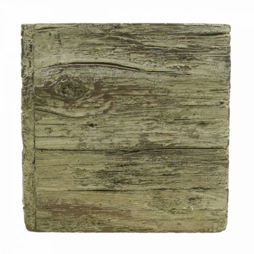 Floristik24 Bloempot vierkant 18x18cm betonbak houtlook