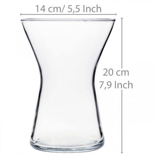 Artikel X-glazen vaas helder Ø14cm H19cm
