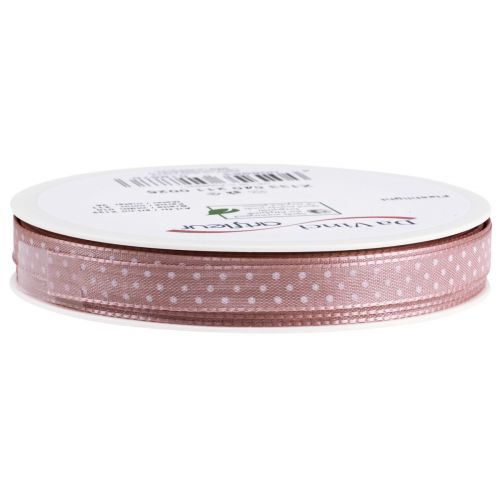 Artikel Cadeaulint gestippeld sierlint oudroze 10mm 25m