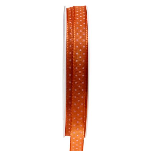 Floristik24 Cadeaulint gestippeld sierlint oranje 10mm 25m