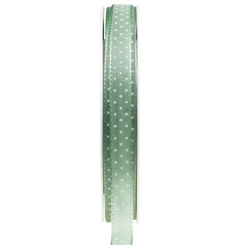 Floristik24 Cadeaulint gestippeld sierlint groen mint 10mm 25m